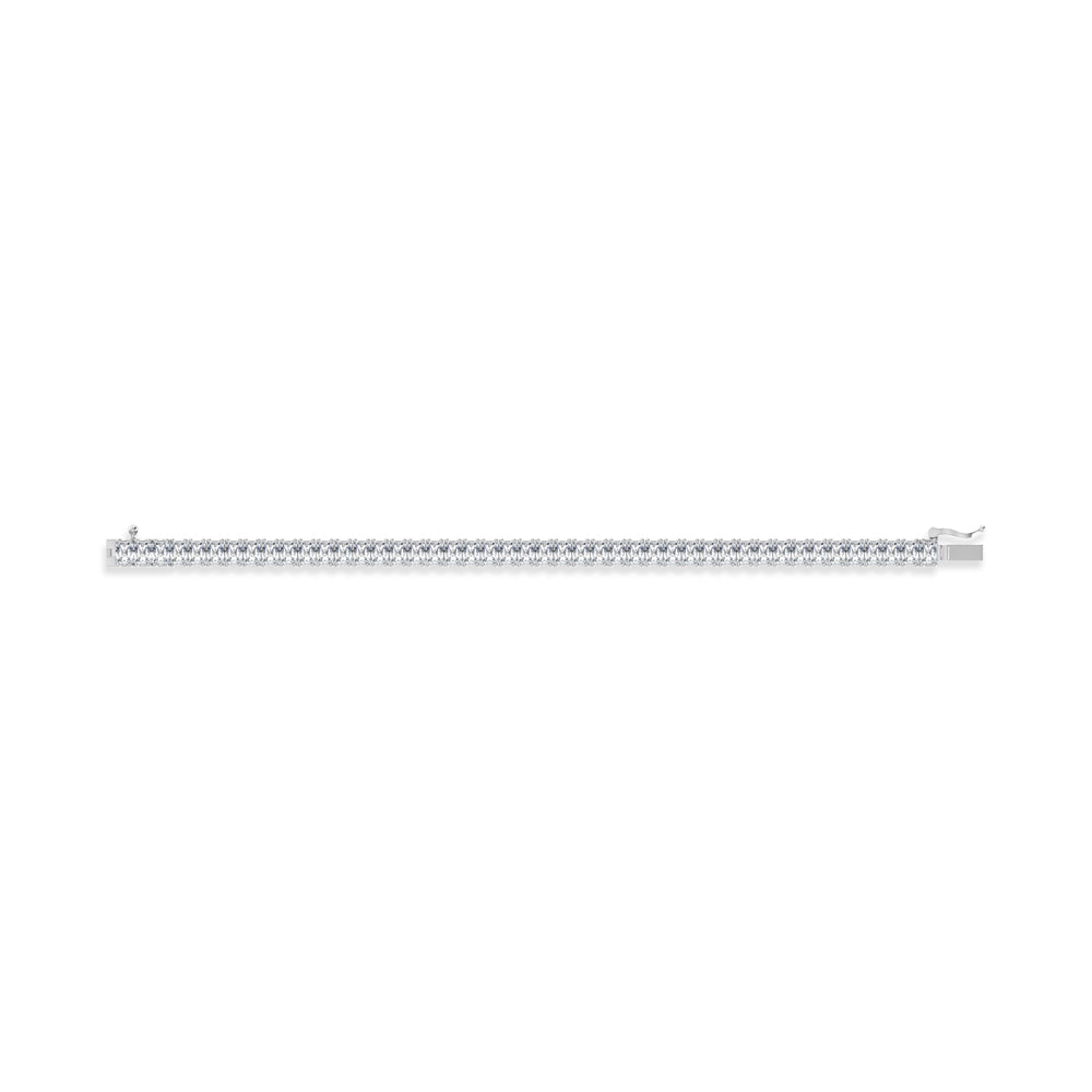 14K White Gold 12 Ct.Tw. Radiant Vertical Shape Labgrown Diamond Tennis Bracelet