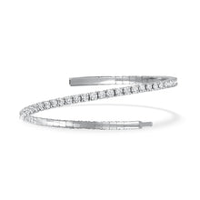 Load image into Gallery viewer, Lab Grown Diamond 4 Ct.Tw. Half Way Flexible Bangle in 14K White Gold (Size 6.75)