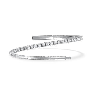 Lab Grown Diamond 2 1/4 Ct.Tw. Full Eternity Flexible Bangle in 14K White Gold (Size 6.75)