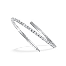 Load image into Gallery viewer, Lab Grown Diamond 4 Ct.Tw. Half Way Flexible Bangle in 14K White Gold (Size 6.75)