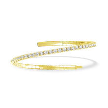 Load image into Gallery viewer, Lab Grown Diamond 1 Ct.Tw. Half Way Flexible Bangle in 14K Yellow Gold (Size 6.75)