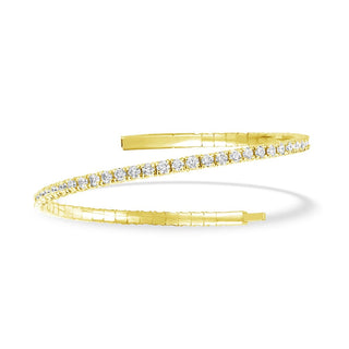 Lab Grown Diamond 1 Ct.Tw. Half Way Flexible Bangle in 14K Yellow Gold (Size 6.75)