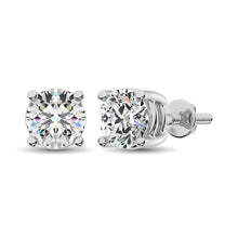 Cargar imagen en el visor de la galería, 14K White Gold Lab Grown Diamond 1 Ct.Tw. Non certified HPHT VS1+ G+ Solitaire Studs (Available in 0.50ctw to 4ctw)