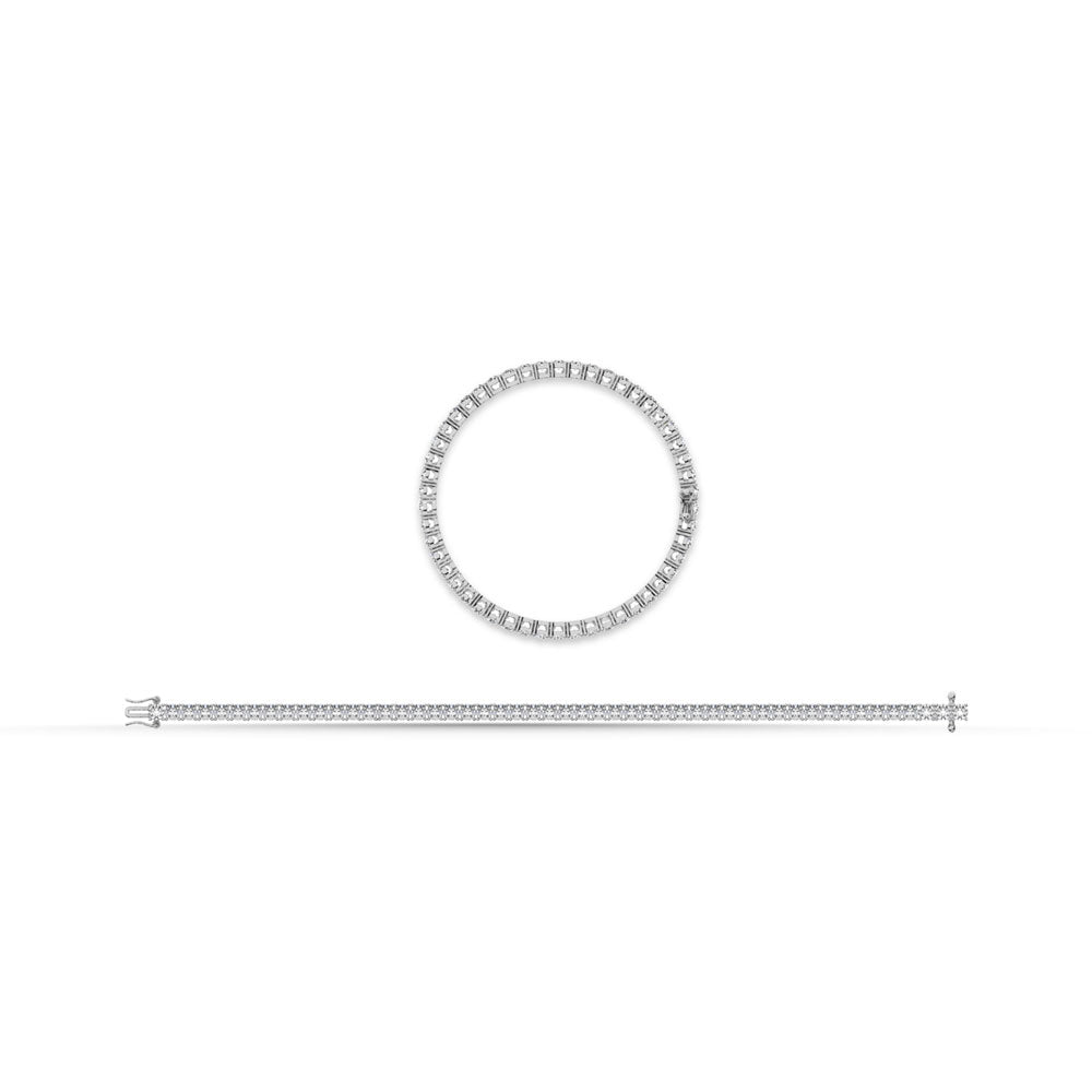 Sterling Silver Lab Grown Diamond 1 Ct.Tw. Illusion Tennis Bracelet (3CT Look)