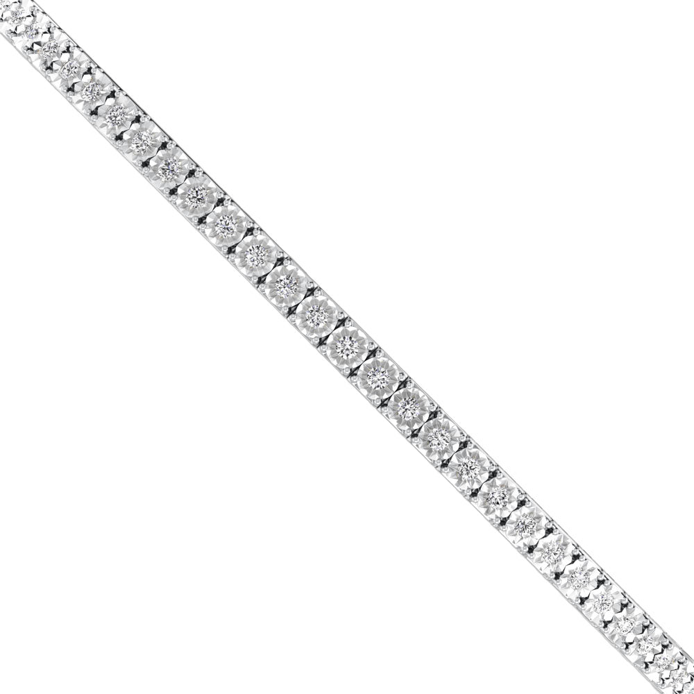 Sterling Silver Labgrown Diamond 1/2 Ct.Tw. Flexi Bangle