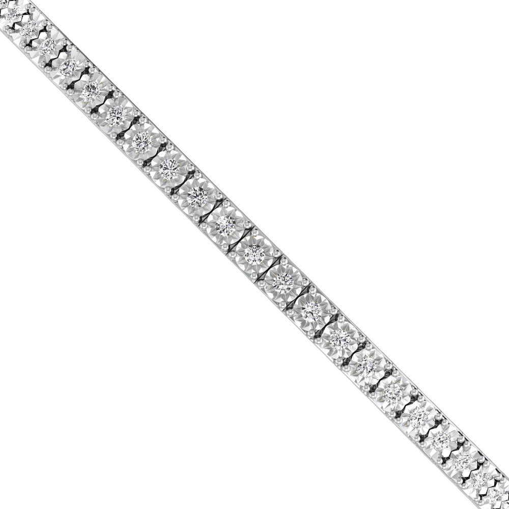 Sterling Silver Labgrown Diamond 1 Ct.Tw. Flexi Bangle