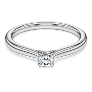 14K WHITE GOLD 0.25CTW LAB GROWN SOLITAIRE ENG RING