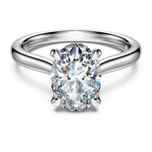 Load image into Gallery viewer, 14K WHITE GOLD 2.00CTW LAB GROWN OVAL SOLITAIRE ENG RING