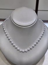 14K WG 9.81 CTW DIAMOND HEART TENNIS NECKLACE