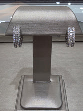 14K WG 1CTW DIAMOND W/ BAGUETTE HOOP EARRINGS