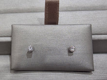Load image into Gallery viewer, 14k white gold 1/4 ctw round diamond earrings