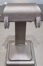 14K WG 1CTW DIAMOND W/ BAGUETTE HOOP EARRINGS