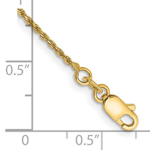 Load image into Gallery viewer, 14k 1.15mm Diamond-cut Machine-made Rope Chain Anklet