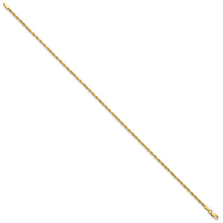 14k 2mm Diamond-cut Rope Chain Anklet