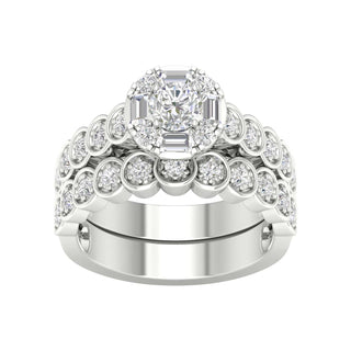 14K White Gold 1.00 Carat (0.33 CTR) Round Bridal Ring-0527924-WG