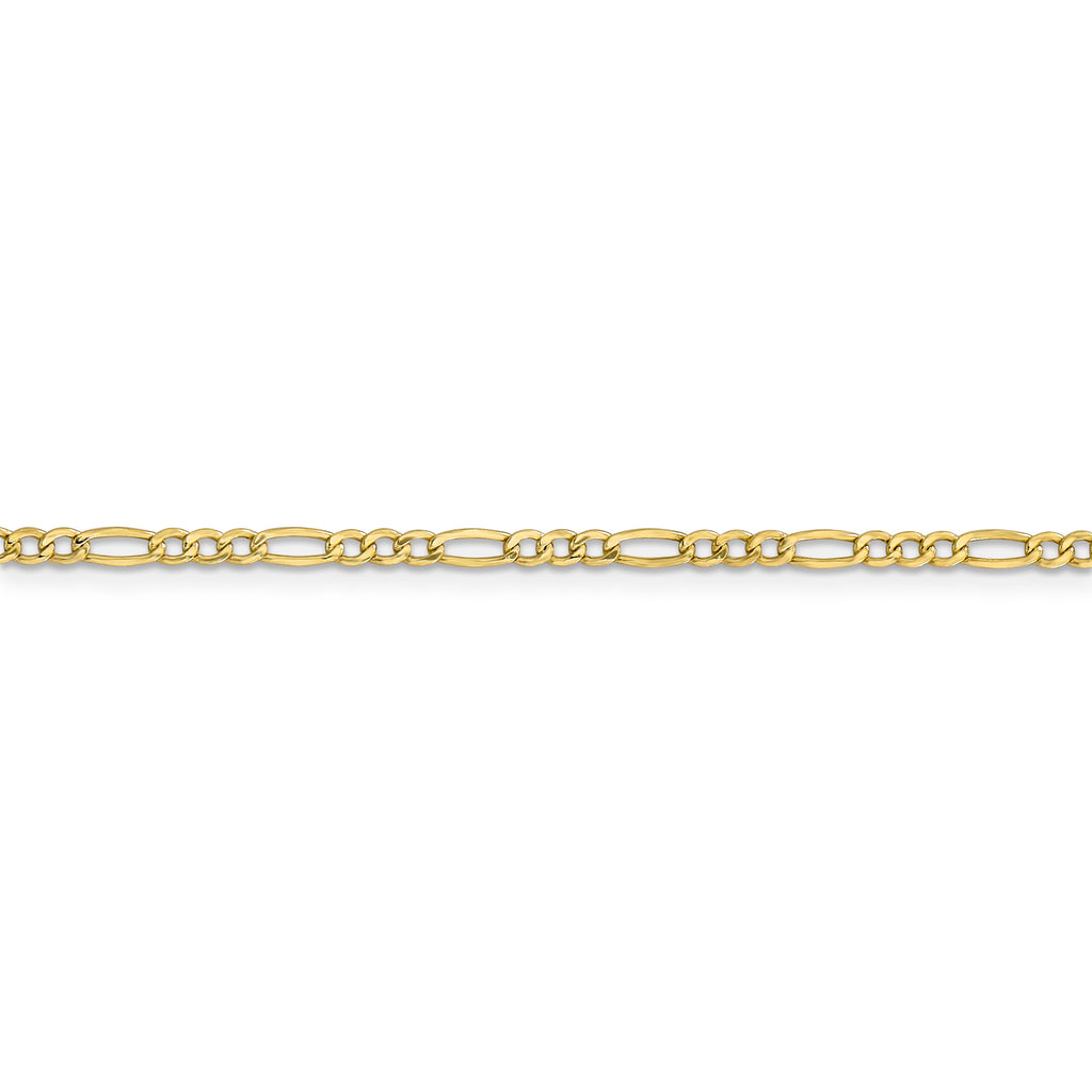 10k 2.5mm Semi-Solid Figaro Chain