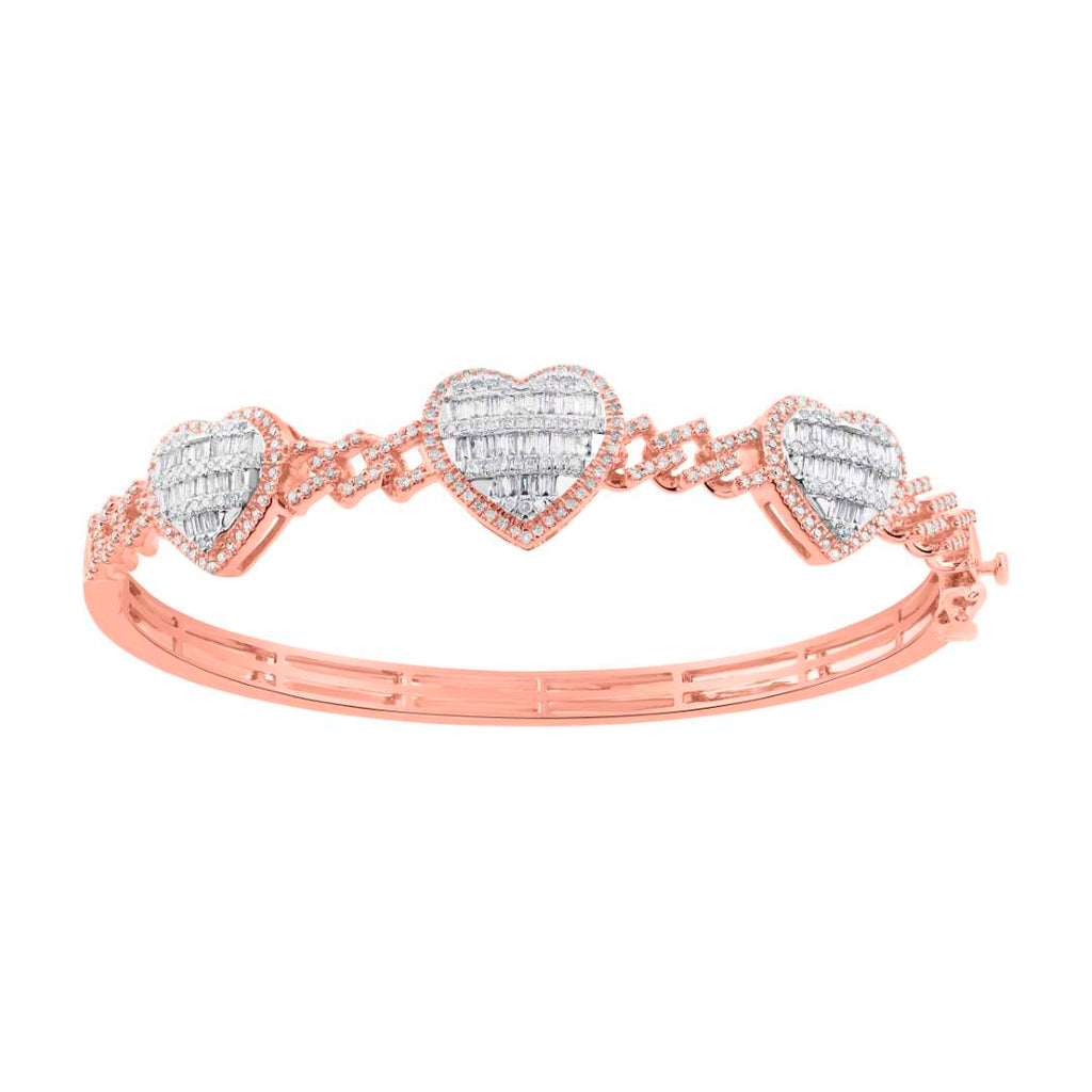 10KT Rose Gold 1.22 Carat Heart Bangle-1360000-RG