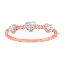 Cargar imagen en el visor de la galería, 10KT Rose Gold 1.22 Carat Heart Bangle-1360000-RG