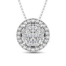 Cargar imagen en el visor de la galería, 14K White Gold 1/2 Ct.Tw. Diamond Flower Pendant