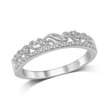 Cargar imagen en el visor de la galería, 14K White Gold 1/20 Ct.Tw.Diamond Stackable Band