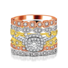 Cargar imagen en el visor de la galería, 14K White Gold 1/20 Ct.Tw.Diamond Stackable Band
