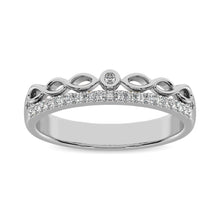 Cargar imagen en el visor de la galería, 10k White Gold 1/10 Ct.Tw.Diamond Stackable Band