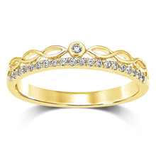 Cargar imagen en el visor de la galería, 10k Yellow Gold 1/10 Ct.Tw.Diamond Stackable Band