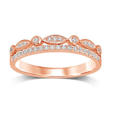 Load image into Gallery viewer, 10k Rose Gold 1/6 Ct.Tw.Diamond Stackable Band