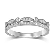 Cargar imagen en el visor de la galería, 10k White Gold 1/6 Ct.Tw.Diamond Stackable Band