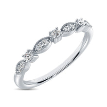 Cargar imagen en el visor de la galería, 14K White Gold 1/10 Ct.Tw.Diamond Stackable Band