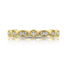 Cargar imagen en el visor de la galería, 14K Yellow Gold 1/8 Ct.Tw.Diamond Stackable Band