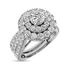 Cargar imagen en el visor de la galería, Diamond 2 Ct.Tw. Double Halo Bridal Ring in 10K White Gold