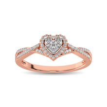Load image into Gallery viewer, 10K Rose Gold 1/4 Ct.Tw. Diamond Heart Ring