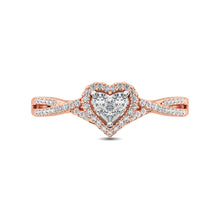 Load image into Gallery viewer, 10K Rose Gold 1/4 Ct.Tw. Diamond Heart Ring