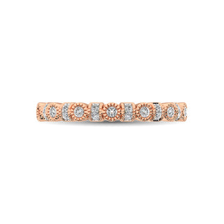 14K Rose Gold 1/6 Ctw Diamond Band