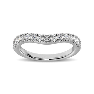 14K White Gold 1/2 Ct.Tw. Diamond Curve Band