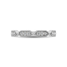 Cargar imagen en el visor de la galería, Beaded Style Band set with 1/6 Ctw Diamond in 14K White Gold