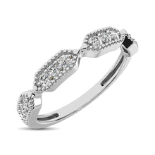 Cargar imagen en el visor de la galería, Beaded Style Band set with 1/6 Ctw Diamond in 14K White Gold
