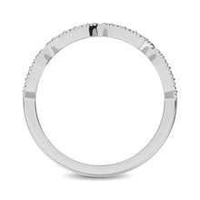 Cargar imagen en el visor de la galería, Beaded Style Band set with 1/6 Ctw Diamond in 14K White Gold