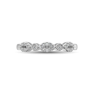 Round and Marquise Shape 1/6 Ctw Diamond Stackable Band