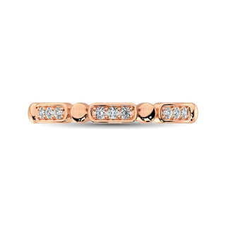 14K Rose Gold 1/10 Ct.Tw. Diamond Stackable Band