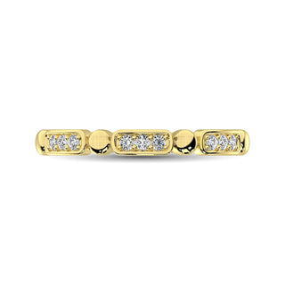 14K Yellow Gold 1/10 Ct.Tw. Diamond Stackable Band