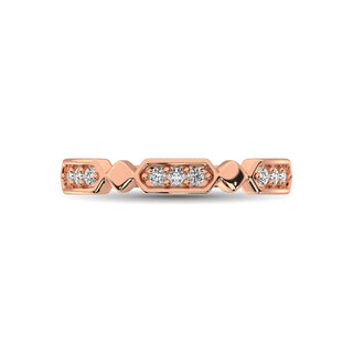14K Rose Gold 1/6 Ct.Tw. Diamond Stackable Band