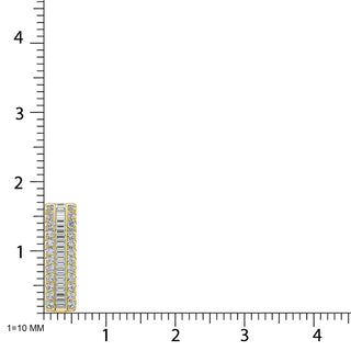 14K Yellow Gold Round and Baguette Diamond 1/3 Ct.Tw. Drop Bar Pendant