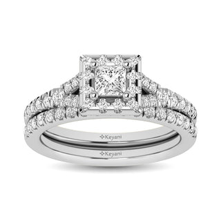 14KT White Gold 1Ct.Tw. Diamond keyani Bridal Ring