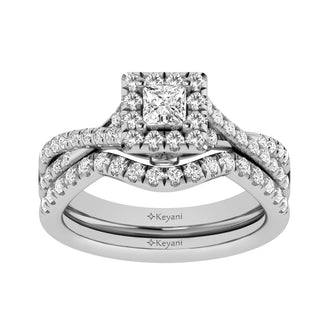 14KT White Gold 1Ct.Tw. Diamond keyani Bridal Ring