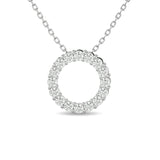 Diamond 1/4 Ct.Tw. Circle Pendant in 14K White Gold