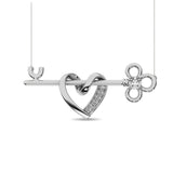 Diamond 1/20 ct tw Heart and Key Necklace in Sterling Silver