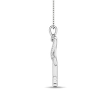 Cargar imagen en el visor de la galería, Diamond 1/10 ct tw Heart and Key Pendant in Sterling Silver