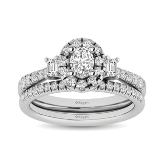 14KT White Gold 1Ct.Tw. Diamond keyani Bridal Ring